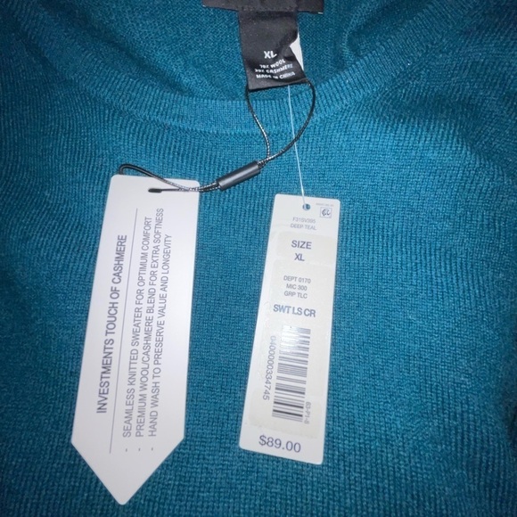 NWT 70% Wool 30% Cashmere Blend Classic Crew Neck Sweater - Picture 10 of 11